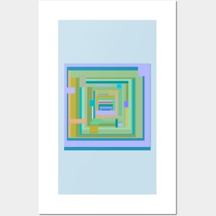 Seashore on Jupiter geometric pattern in blue green purple Posters and Art